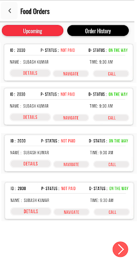 Foodhub Rider App Screen 2