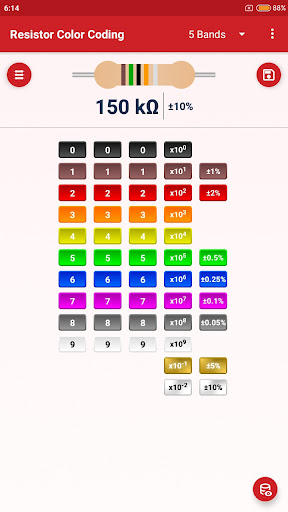 Resistor Color Coding Screen 2