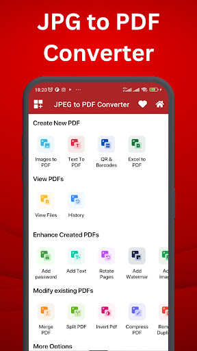 Android application JPEG to PDF Converter screenshort