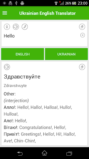 Ukrainian English Translator Screen 3