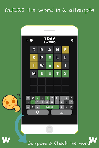 5 Letter Word Game : 1Day1Word Screen 2