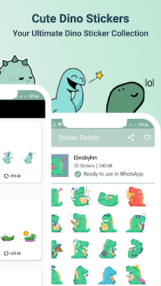 WASticker - Cute Dino Stickersのおすすめ画像2