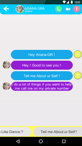 Ariana Grande VCall& Fake Chat Screen 2