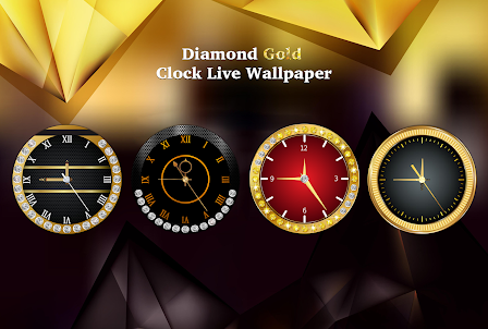 Diamond Gold Clock Wallpaper