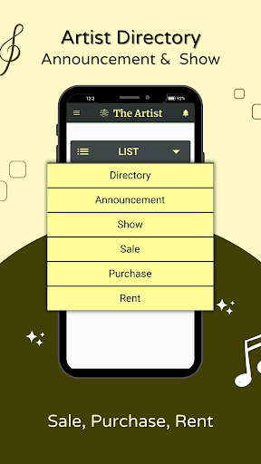 Android application TheArtist: Booking & Directory screenshort