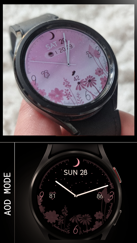 Dream Pink Analog watch faceのおすすめ画像4
