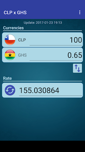 Android application Chile Peso x Ghanaian Cedi screenshort