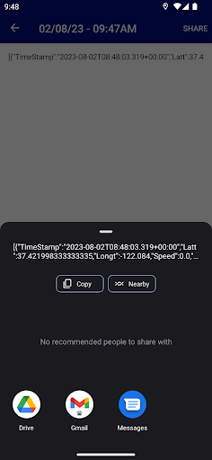Android application Speed Tracker and Logger screenshort