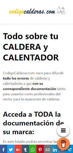 Android application Codigo Calderas screenshort