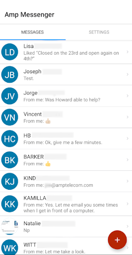 Android application Amp Messenger screenshort