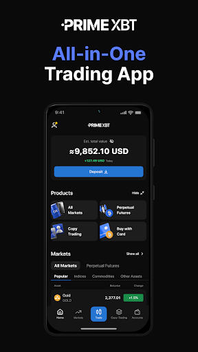 Android application PrimeXBT Trading & Investing screenshort