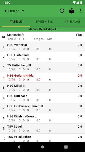 Android application HSG Gedern/Nidda screenshort