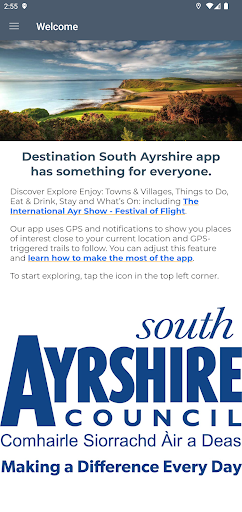 Android application Destination South Ayrshire screenshort