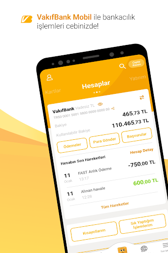 VakıfBank Mobil Bankacılık ekran görüntüsü