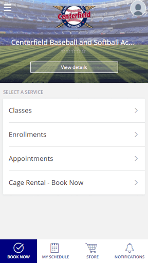 Android application Centerfield Baseball Academy screenshort