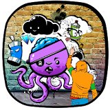 Graffiti Octopus Colorful Theme icon