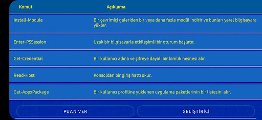 PowerShell Komutları Türkçe Screen 3