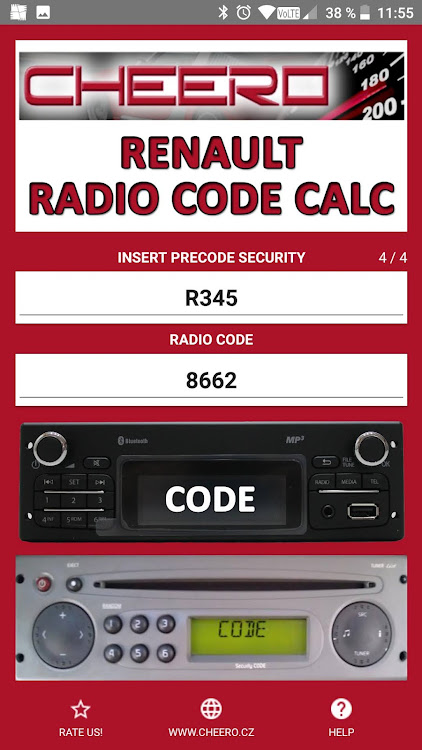 RADIO CODE for RENAULT - 3.0.2 - (Android)