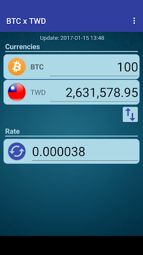 Android application Bitcoin x New Taiwan Dollar screenshort