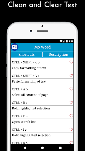Android application Computer Shortcut Keys screenshort