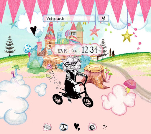 Android application Cute Theme-Cat in Wonderland- screenshort