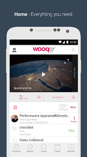 Android application Wooqer screenshort