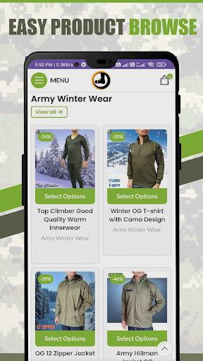 Online Army Store Screen 2