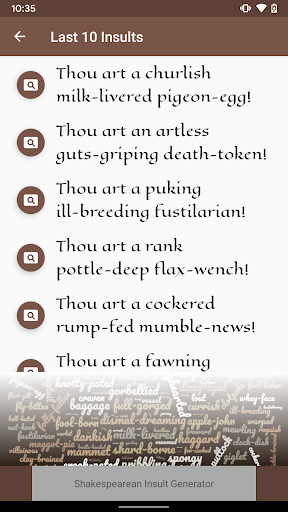 Shakespearean Insult Generator Screen 3