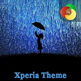 Girl in the neon rain | Xperia™ Theme icon