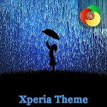 Girl in the neon rain | Xperia™ Theme Apk