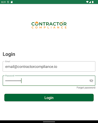 Contractor Compliance Screen 3