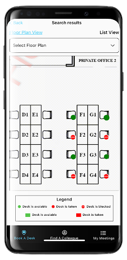 Android application MyLobby Office Hoteling screenshort