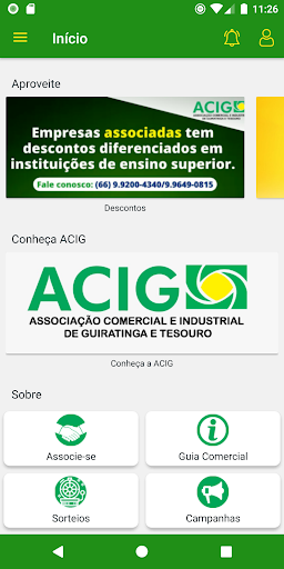 Android application ACIG Guiratinga screenshort
