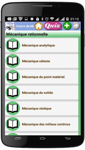 Android application Cours de Mécanique screenshort