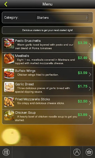 Restaurant App Engines Demo Screen 2
