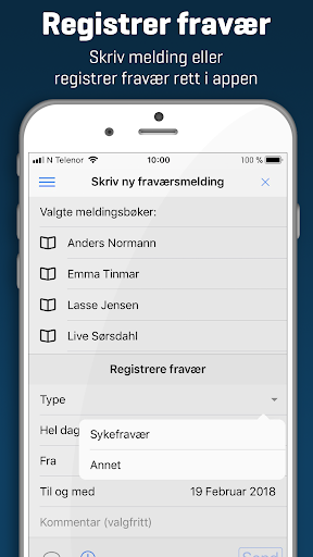 Transponder Meldingsbok Screen 2