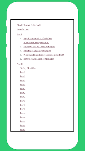 30 Day ketogenic Meal Plan Screen 2
