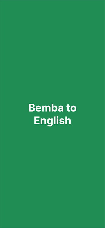 Bemba to English Dictionary FR - 1.1 - (Android)