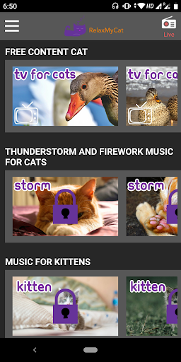 Android application Relax My Cat - Relaxing Music screenshort