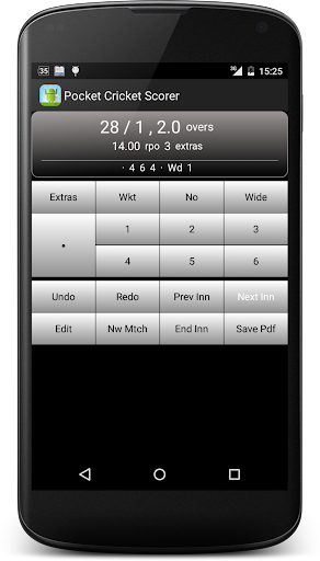 Android application Pocket Cricket Scorer screenshort