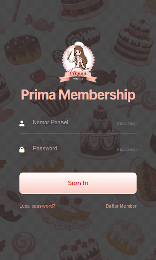 Android application Prima Membership screenshort