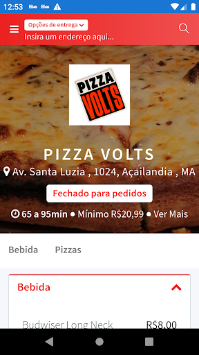Android application Pizza Volts screenshort