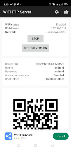 smart FTP server Screen 2
