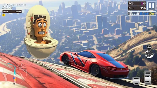 Toilet Monster Stunt Car Games