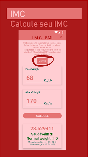 BMI Calculator Calculadora IMC Screenshot 1 - AppWisp.com