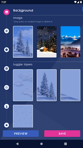 Android application Winter Forest Snow Wallpapers screenshort
