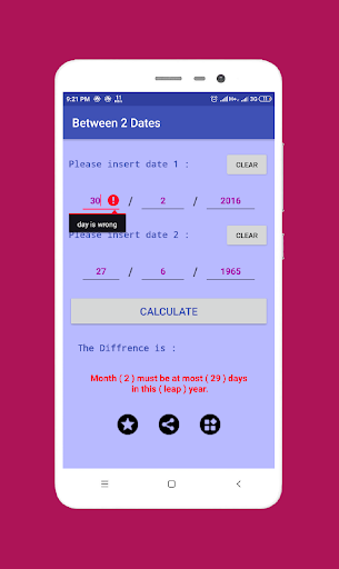 Between 2 Dates Screen 2