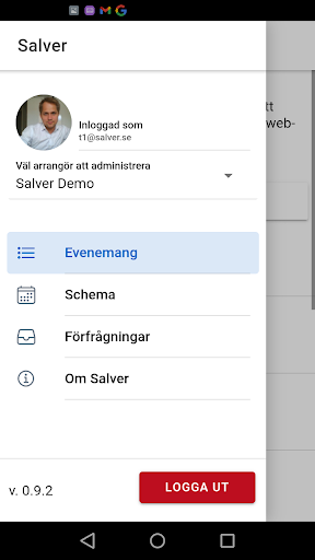 Android application Salver Organizer screenshort