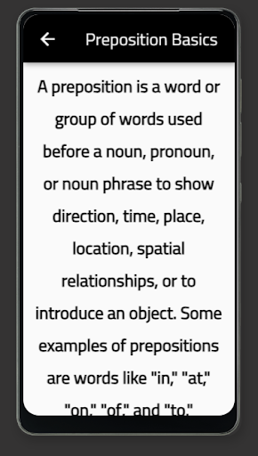 Android application preposition meaning screenshort