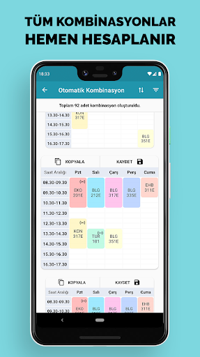 İTÜ Ders Programı Kombinatörü Screen 2
